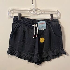 NWT Cat & Jack black ruffled drawstring shorts